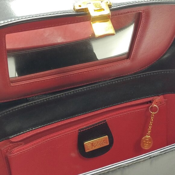 Gucci Vintage Vanity Bag Black Leather mon870-100625 - Picture 13 of 16